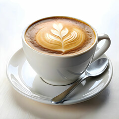 Obraz premium close up of coffee served on table on white background