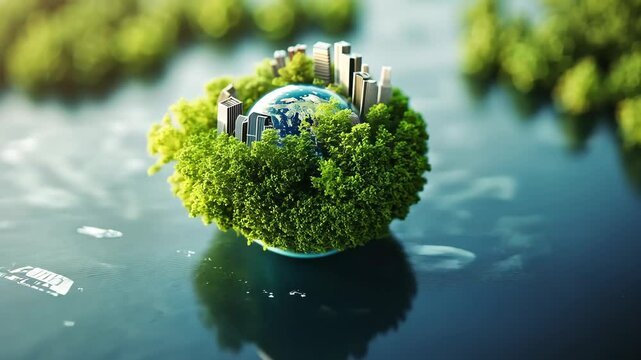 World environment day concept. circular economy renewable energy esg Video