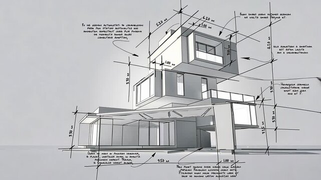 architect writing notes and quotes on a modern house plan
