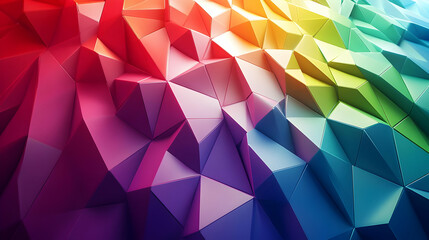 Obraz premium Abstract Geometric 3D Rainbow Background