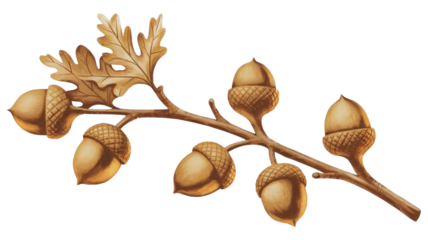 A bunch of oak with Water color