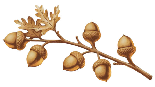 A bunch of oak with Water color