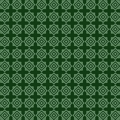 Symmetrical Geometric Pattern in Green with Layered Motif