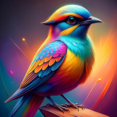Obraz premium colorful bird illustration gradient
