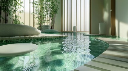 Tranquil spa scene with a visually appealing layout pattern.