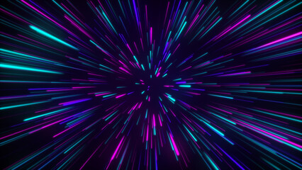 Futuristic Abstract: Dynamic Light Streams in a High-Speed Technological Tunnel of Motion and Energy, Illuminating the Universe with Vibrant Streaks and Surreal Patterns