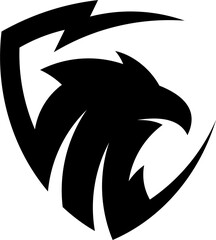 Eagle head round logo design template. Vector illustration