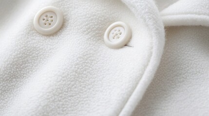 Close-up of sleek white wool coat, isolated on white, elegant winter fashion staple, soft texture and high-quality design for advertisements