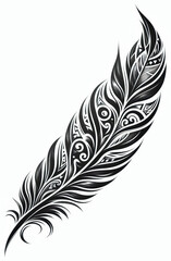 Obraz premium TRIBAL TATOO トライバル タトゥ 刺青 羽 羽毛
