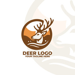  a flat logo of a deer simple and minimalist