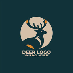  a flat logo of a deer simple and minimalist