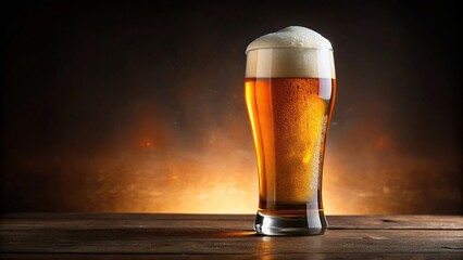 A foamy head on a pint of beer floating on top of a glass filled with amber liquid, beer vector, dark background, ale, frothy head, glasses