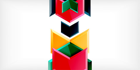 Vector 3d arrow techno design template