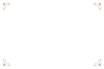 Elements of ornate vintage frames. Border gold on white classic calligraphy swirls, floral motifs. Design print for greeting cards, wedding invitations, restaurant menu, royal certificates. Set 390