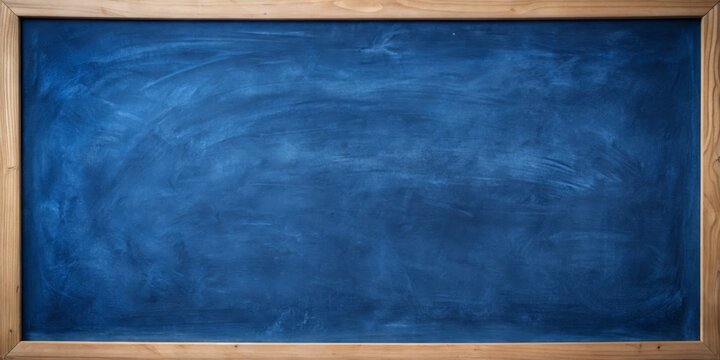 Blank Blue Chalkboard with Wooden Frame - Ready for Your Message!