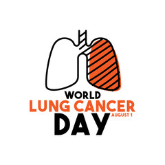 Vector Illustration of World Lung Cancer Day. August 1. Flat design vector. Poster, banner, card, background.