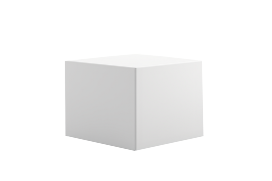 Mockup white box on transparent background