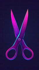 Vibrant scissors with a modern gradient design on dark background