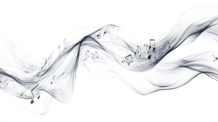 Abstract Music Notes Waves