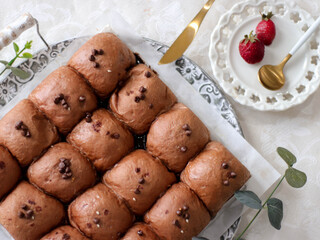 Chocolate Soft Bread, Japanese Style Chocolate Bread, delicious homemade sweet dessert