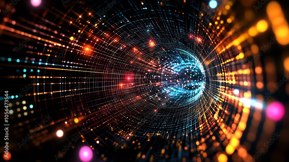 Aufkleber colorful digital swirl with cosmic energy theme for modern design concepts : generative ai