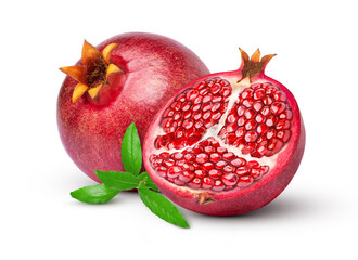 Pomegranate on white