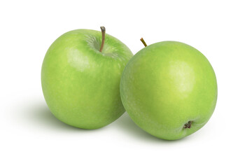 green apples isolated on white background