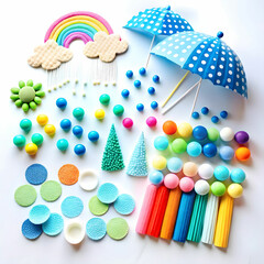 day monsoon themed crafting kit on white background