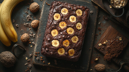 Homemade Banana Bread with Chocolate Chips and Walnuts