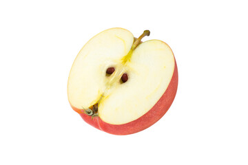 half of red apple isolated