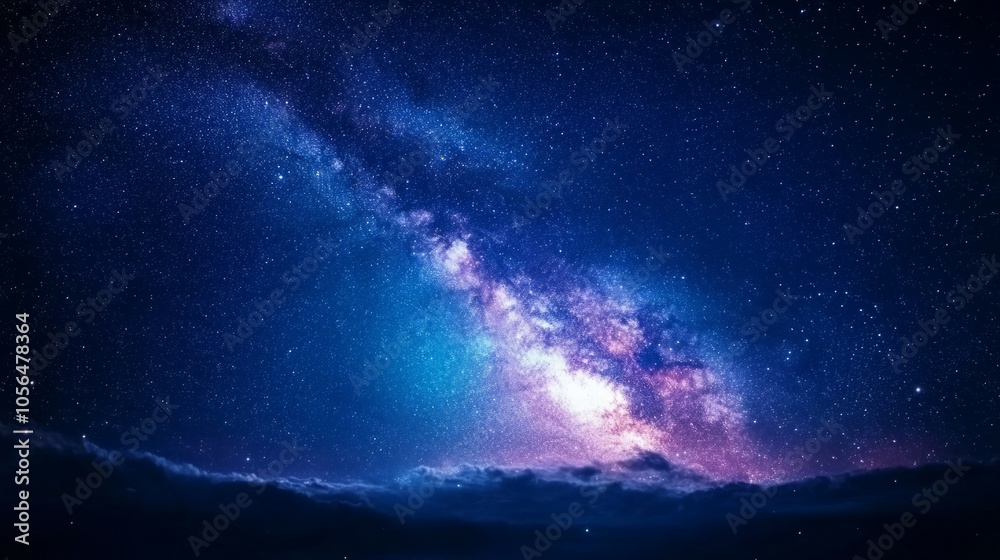 Wall mural space night sky and star background generative ai