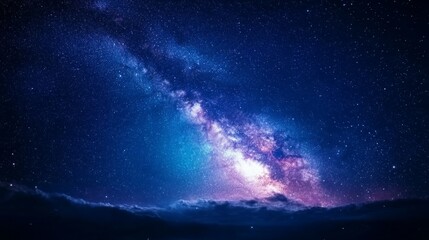 Fototapeta premium Space night sky and star background generative ai