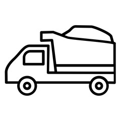 Dump truck transporting sand