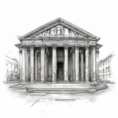 Obraz premium the AI Image Generator, Column outside Supreme Court building