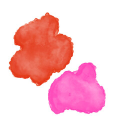 Pink Orange Watercolour Abstract Shapes