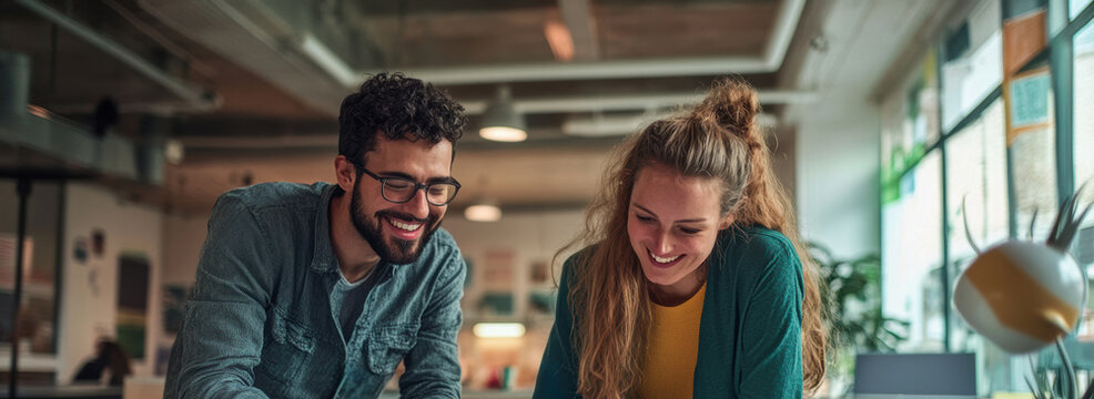 professionals business partners working together in a tech driven office is perfect for promoting business services, modern office culture, and tech solutions.