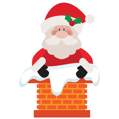 Cute Santa Claus  vector cartoon illustration