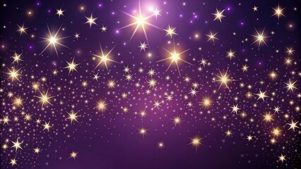 Dark purple background with a cluster of small stars twinkling in the night sky, magic, iridescent, purple, stars, cosmos