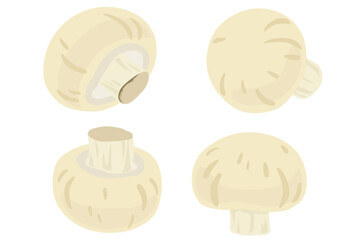 マッシュルーム_グラデーションタッチのイラストセット