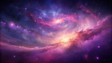 Ethereal glow of a galaxy with delicate wisps of gas and dust in shades of pink and purple, interstellar medium, cosmos, stellar emission, stardust, astronomy