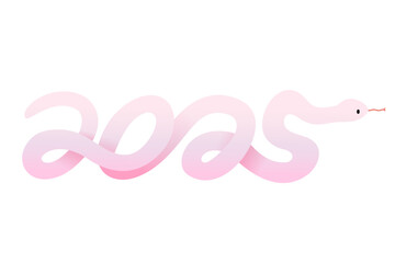 Obraz premium 右に向かって2025になるピンクの蛇