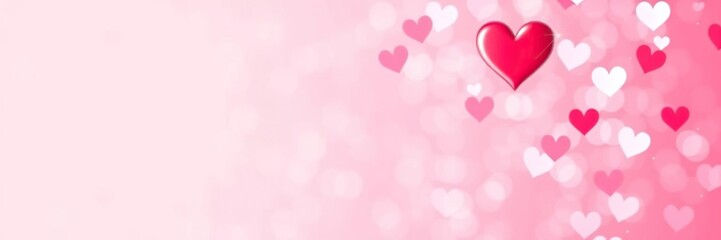 Heart background with soft focus and bokeh lights, ideal for Valentine's Day or romantic themes, decorative, texture