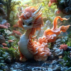 Obraz premium Fantasy Dragon in a Lush Forest