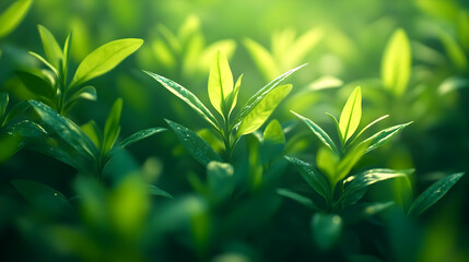 Obraz premium Green Leaf Plants Abstract Background