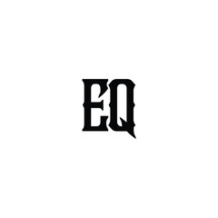 EQ monogram logo design letter text name symbol monochrome logotype alphabet character simple logo