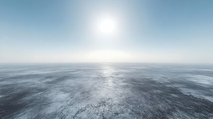 Fototapeta premium Abstract Background - Blue Sky, Water Surface with Ripples, Sun Glare