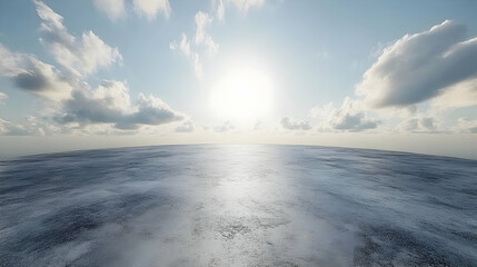 Abstract 3D Background with Clouds and Sun