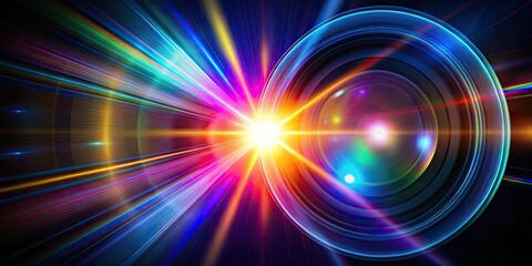 Vibrant glow light effects against a black backdrop, enhanced by lens flare, perfect for enhancing visual creativity in your projects and creating stunning visuals.