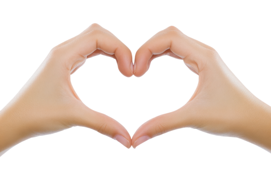 High-Quality PNG  hands making a heart shape isolated on white backgroud – High Resolution