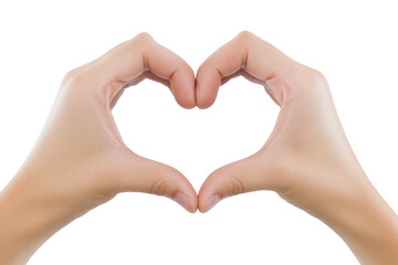Obraz premium High-Quality PNG hands making a heart shape isolated on white backgroud – High Resolution